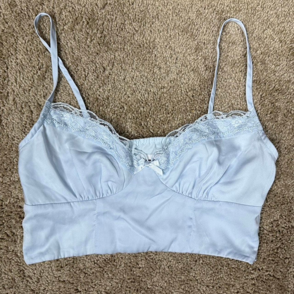 Princess Polly Baby Blue Lace Cami Top Cottagecore Coquette Tank US 4